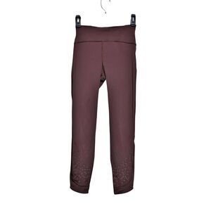 Lululemon Going Strong Tight Leggings Size 4 Cherry Cola Nulux Laser-Cut 24 Inch